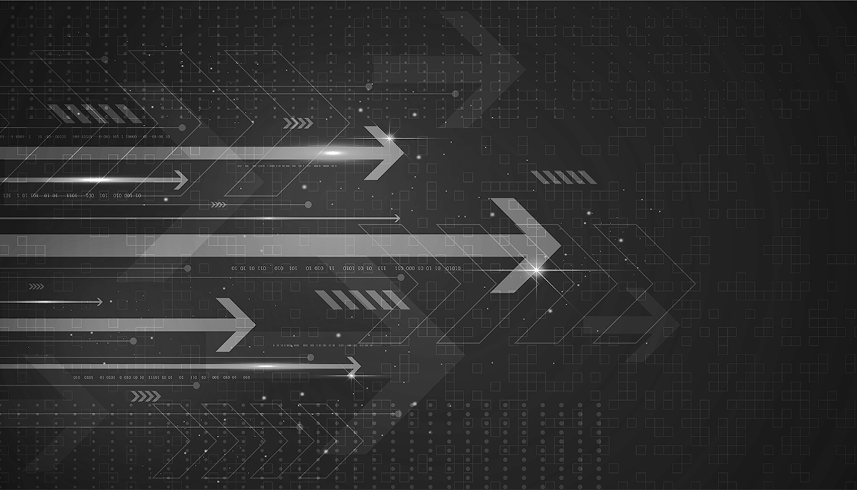 Digital arrows point to the right