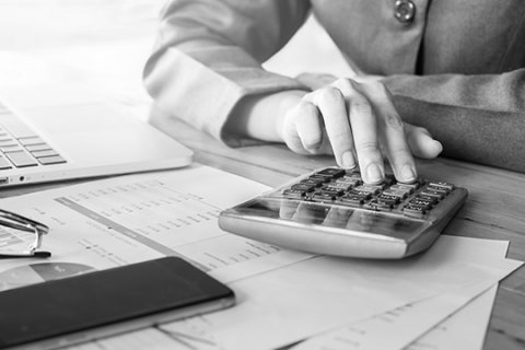 Person using calculator